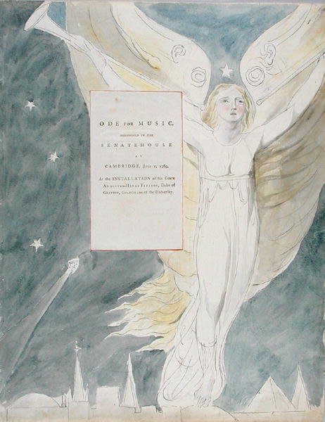 „Oda do muzyki”, wzór 93 z „Wierszy Thomasa Graya” autorstwa William Blake