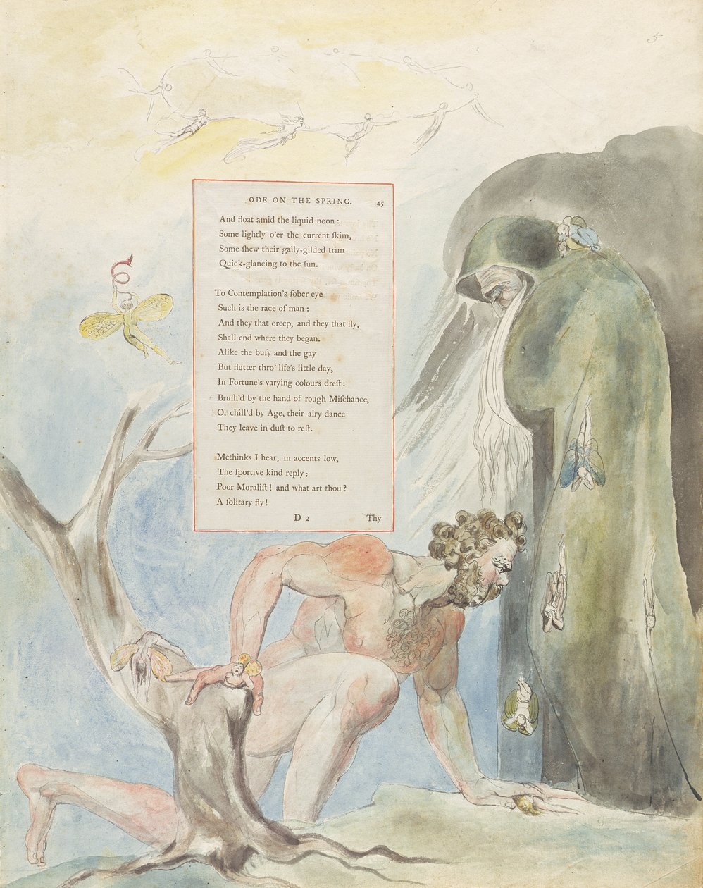 „Oda na wiosnę”, projekt 5 do „Wierszy Thomasa Graya” autorstwa William Blake