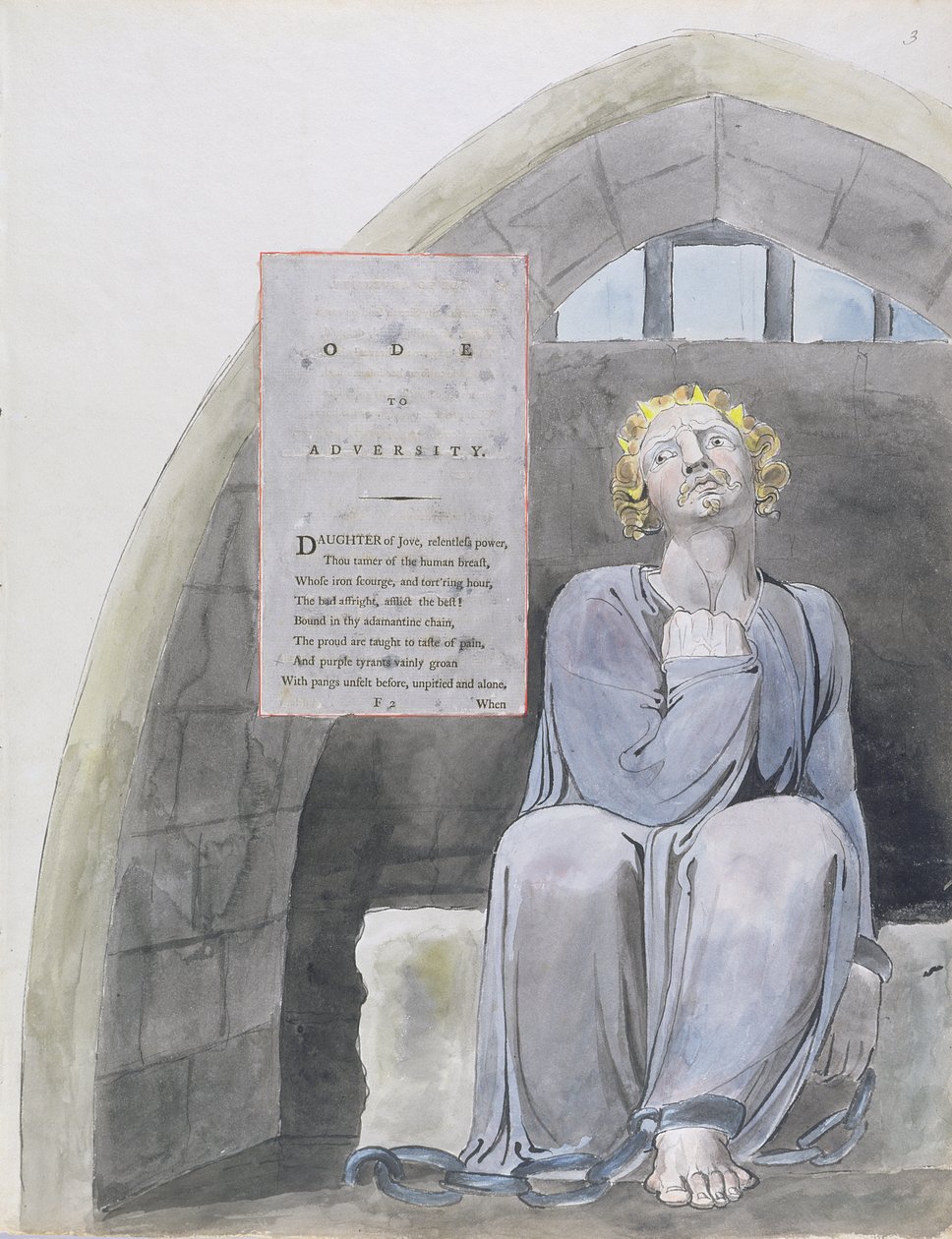Oda do przeciwności, wzór 37 z „Wierszy Thomasa Graya” autorstwa William Blake