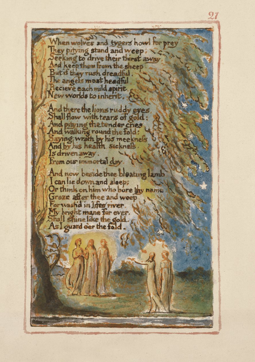 P.125-1950.pt21 Noc (cd.): płyta 21 z Pieśni o niewinności i doświadczeniu (kopia AA) c.1815-26 (akwaforta, tusz i wc) autorstwa William Blake