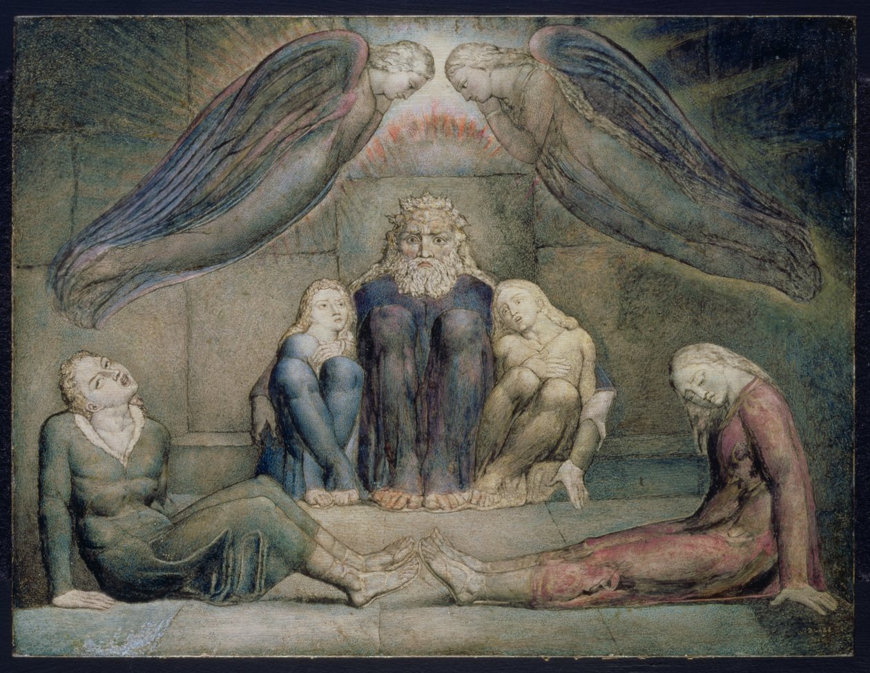 PD.5-1978 Hrabia Ugolino i jego synowie w więzieniu, ilustracja do „Inferno”, pieśń 33 z „Boskiej komedii” Dantego Alighieri, ok. 1827 r. (tempera na desce) autorstwa William Blake