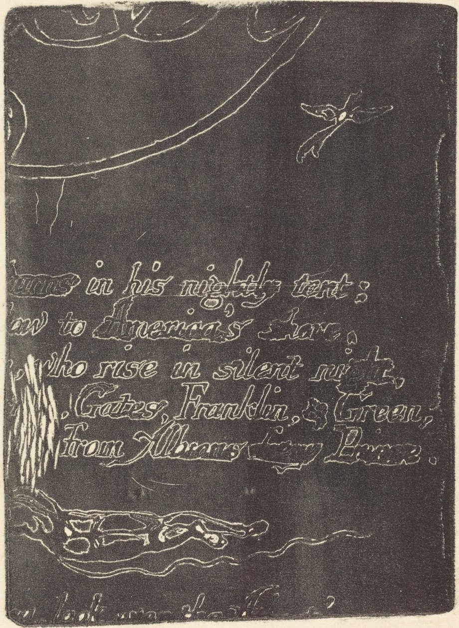 Ponowne uderzenie z fragmentu anulowanej płyty dla "Proroctwa" autorstwa William Blake