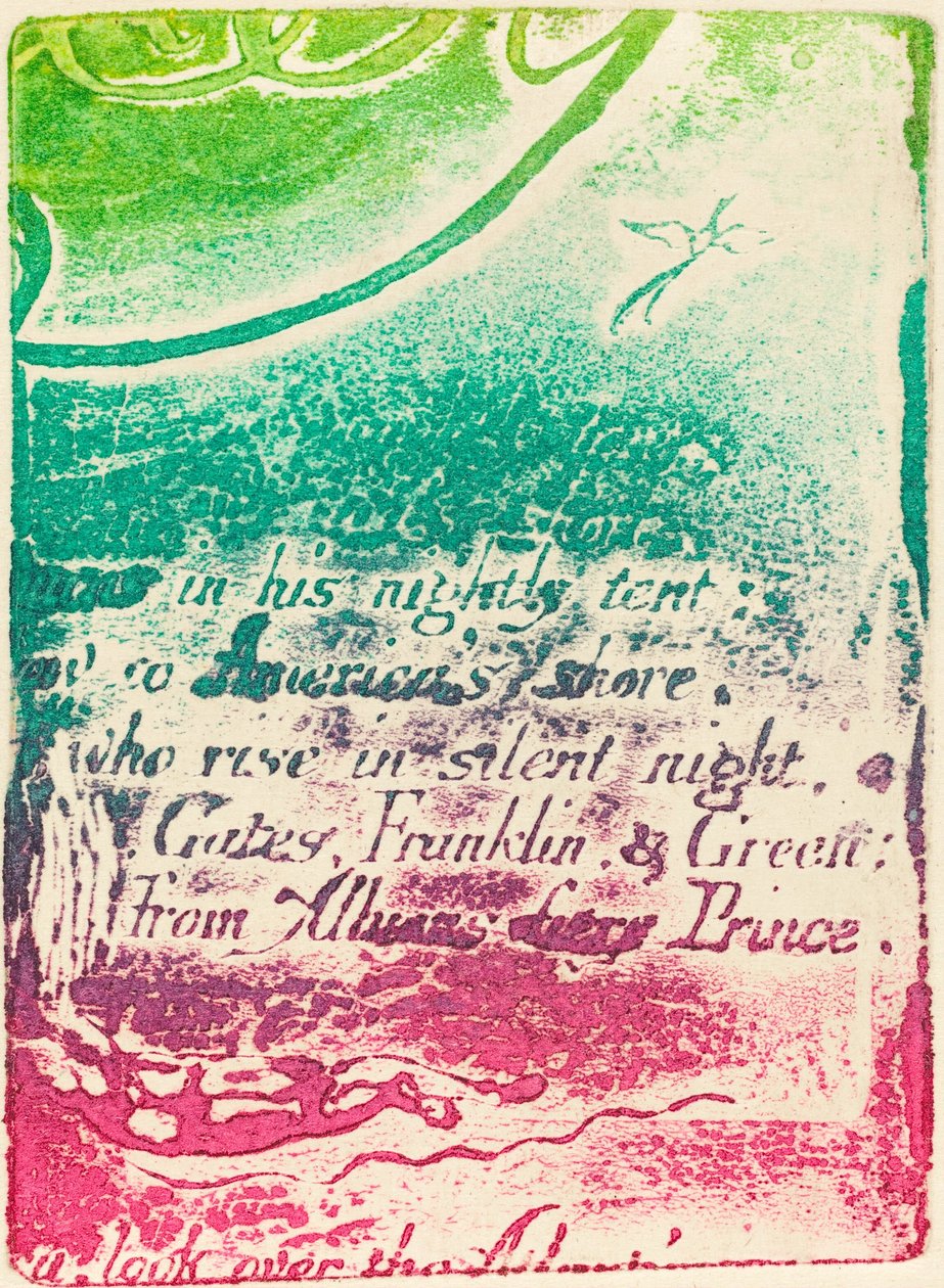 Restrike z fragmentu anulowanej płyty do A Prophecy, 1793. autorstwa William Blake