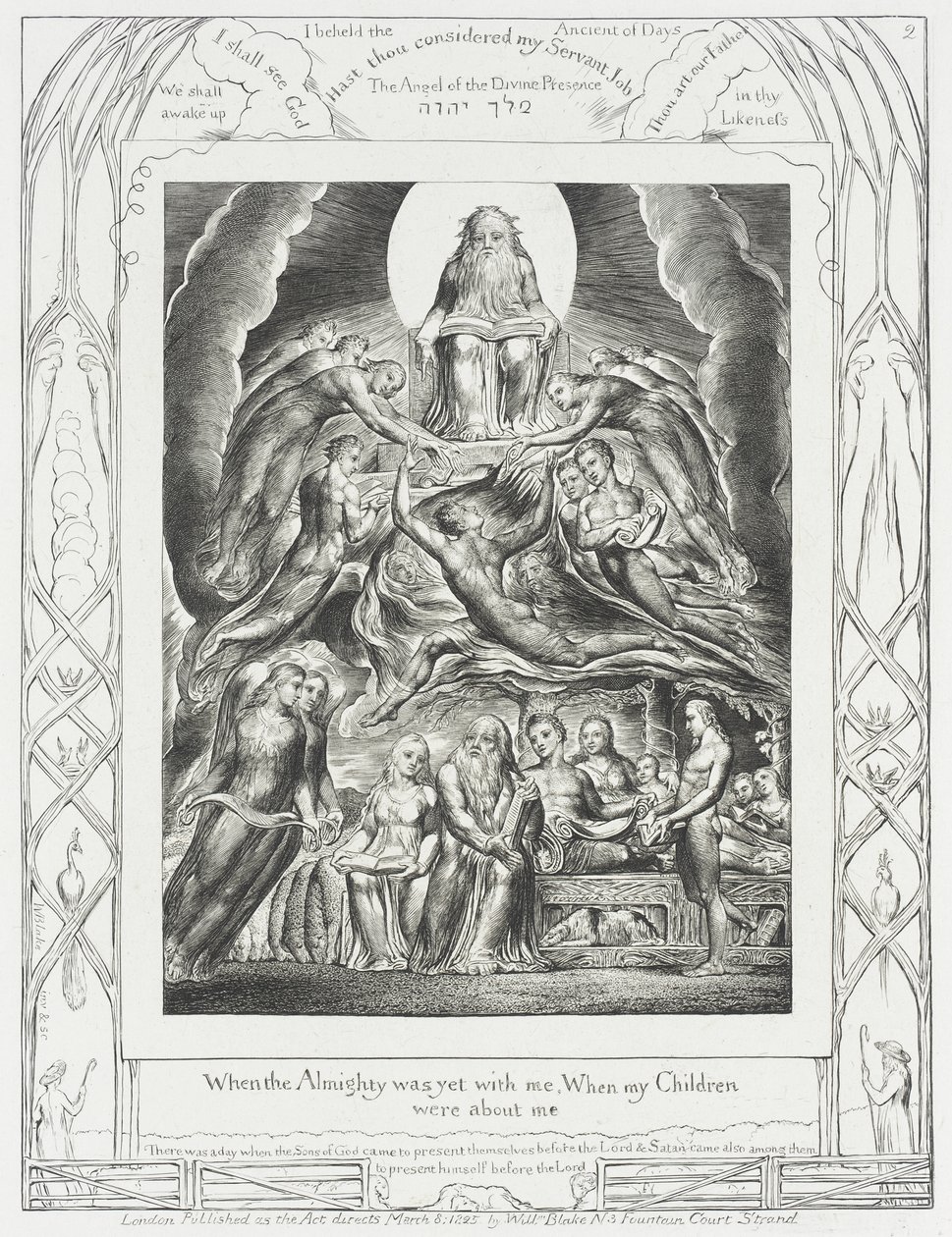 Szatan staje przed Bogiem autorstwa William Blake