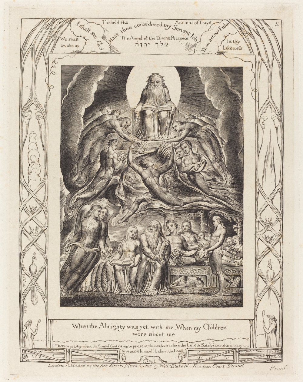 Szatan przed tronem Boga autorstwa William Blake