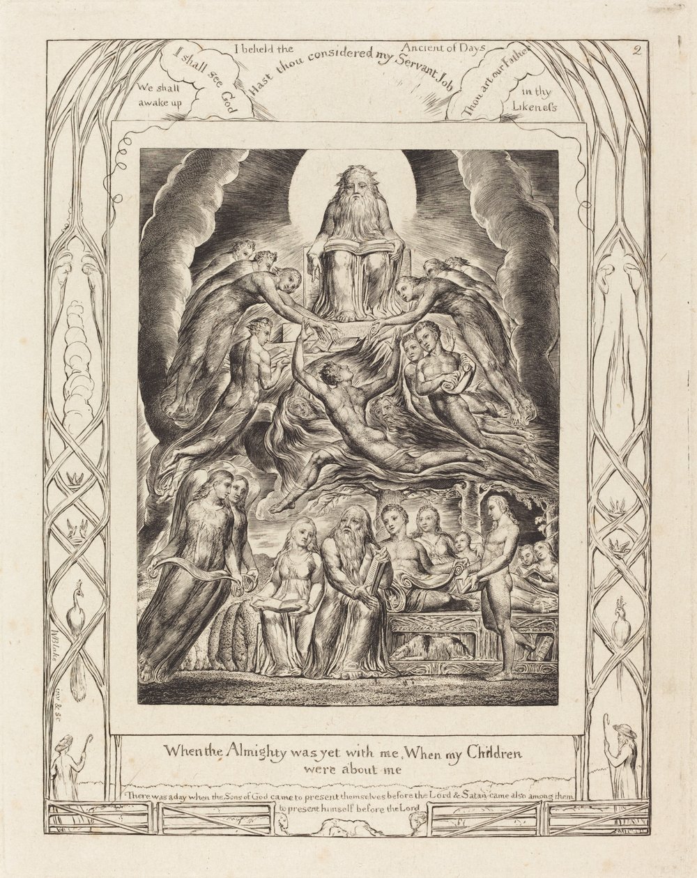 Szatan przed tronem Boga autorstwa William Blake