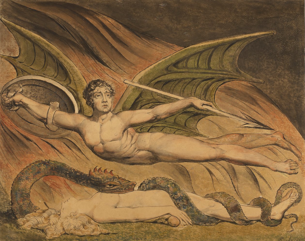 Szatan radujący się z Ewy autorstwa William Blake