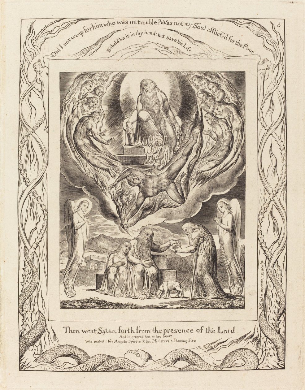 Szatan wychodzący z Obecności Pana autorstwa William Blake