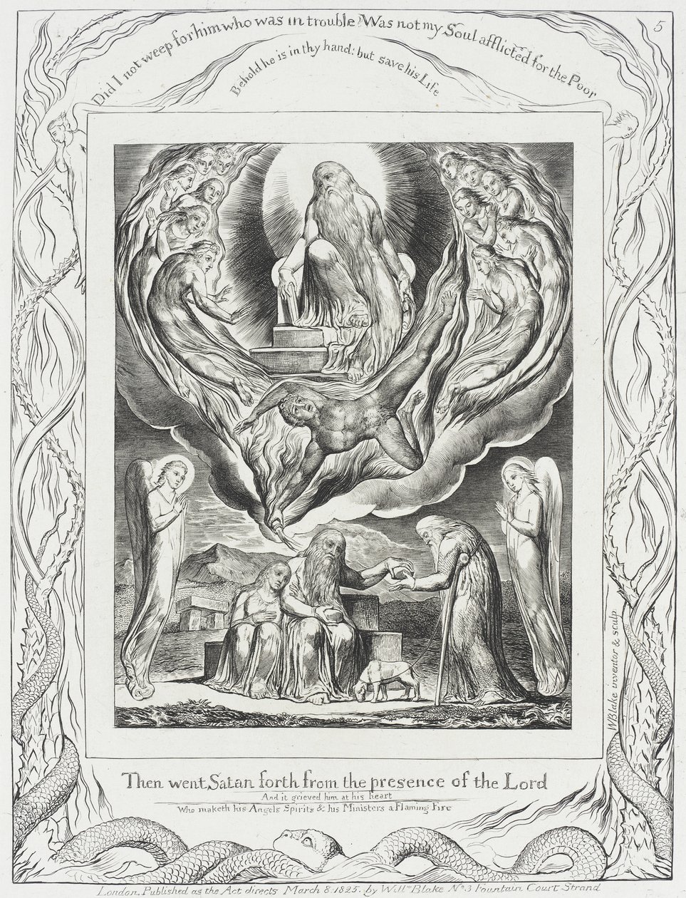 Szatan opuszcza oblicze Pana autorstwa William Blake