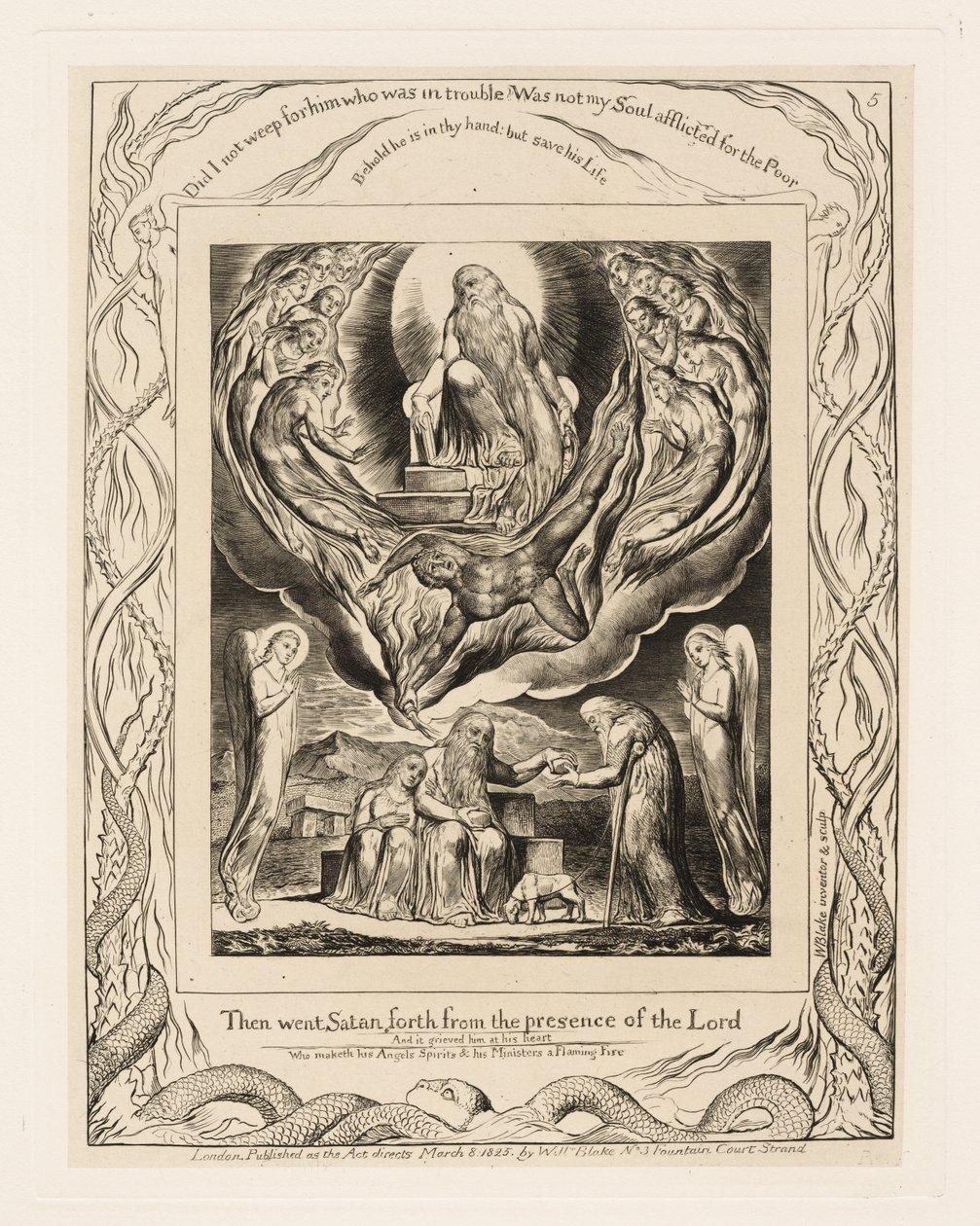 Szatan wychodzący sprzed oblicza Pana autorstwa William Blake