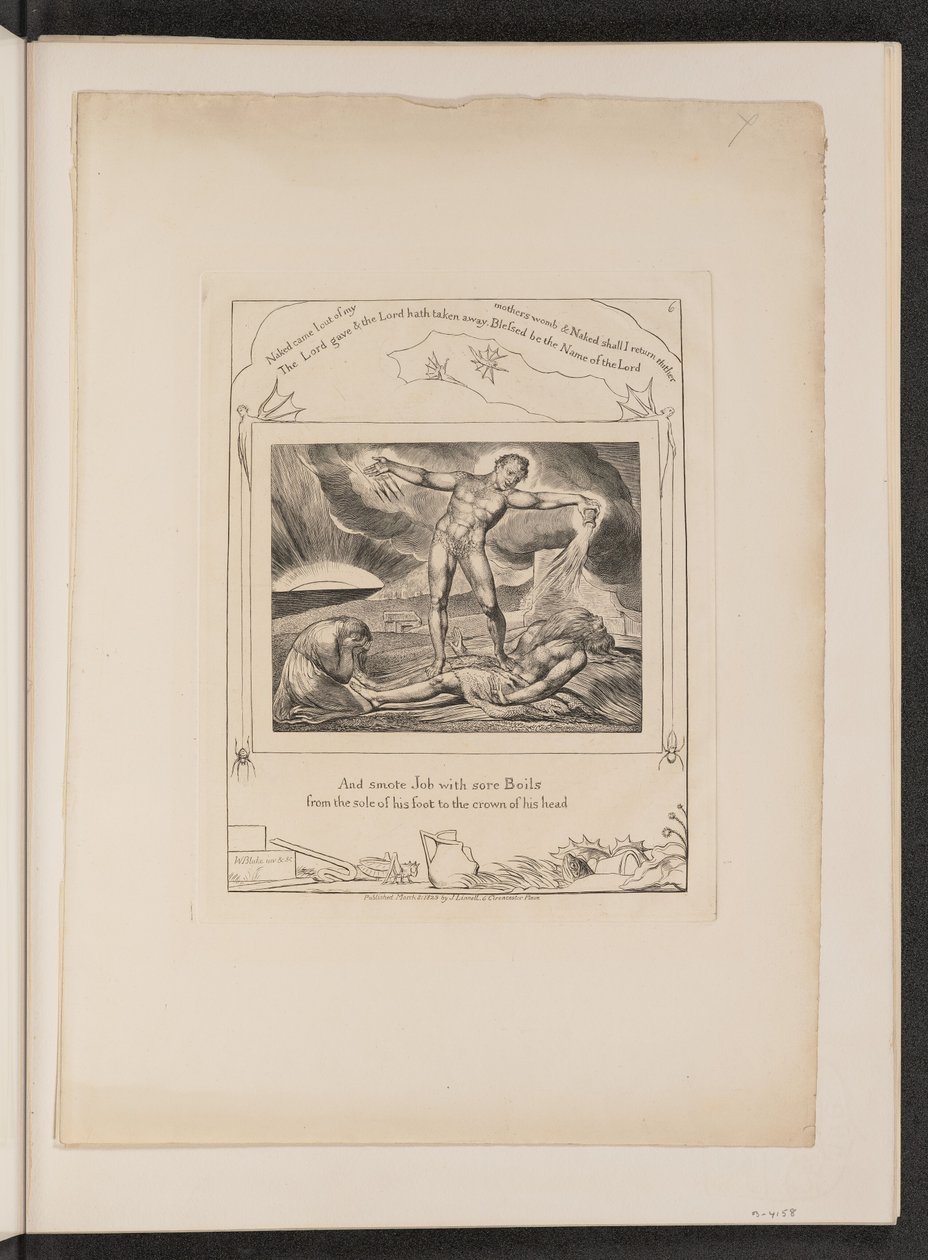 Szatan bijący Hioba wrzodami autorstwa William Blake