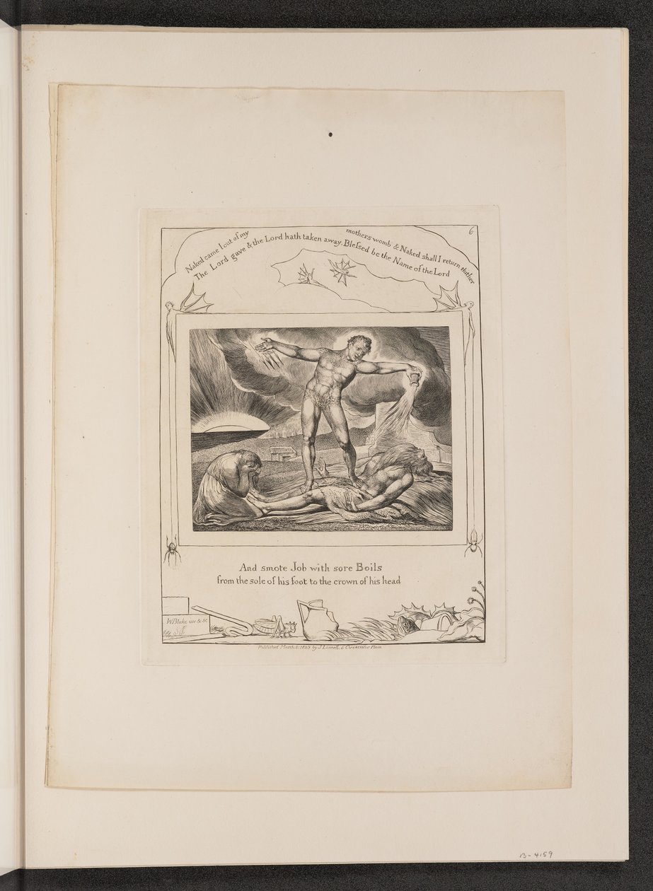 Szatan bijący Hioba wrzodami autorstwa William Blake