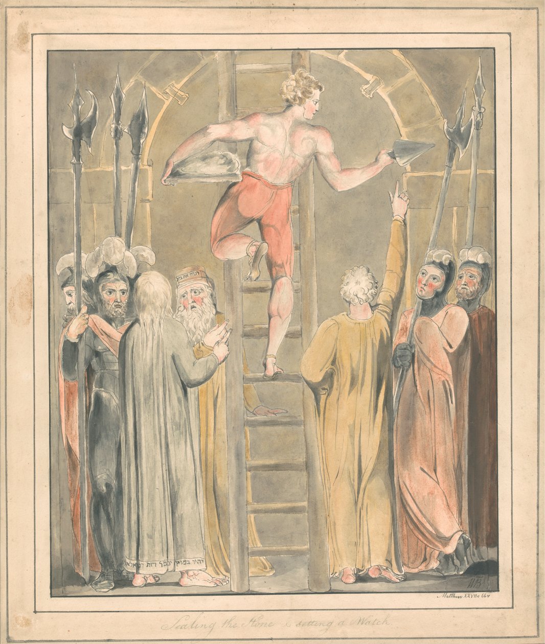 Zapieczętowanie kamienia i ustawienie zegarka autorstwa William Blake