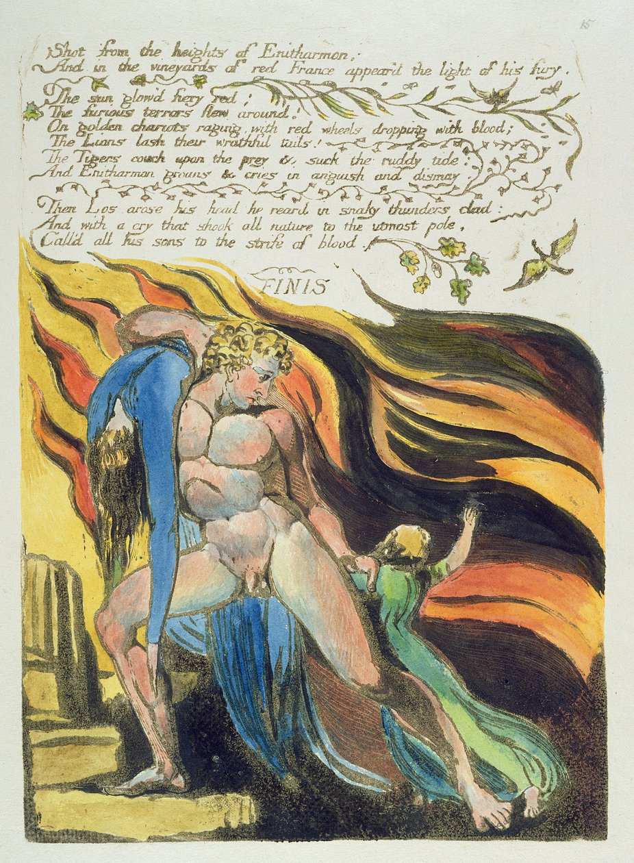 „Strzał z wysokości...”, płyta 17 z „Europa, przepowiednia” autorstwa William Blake