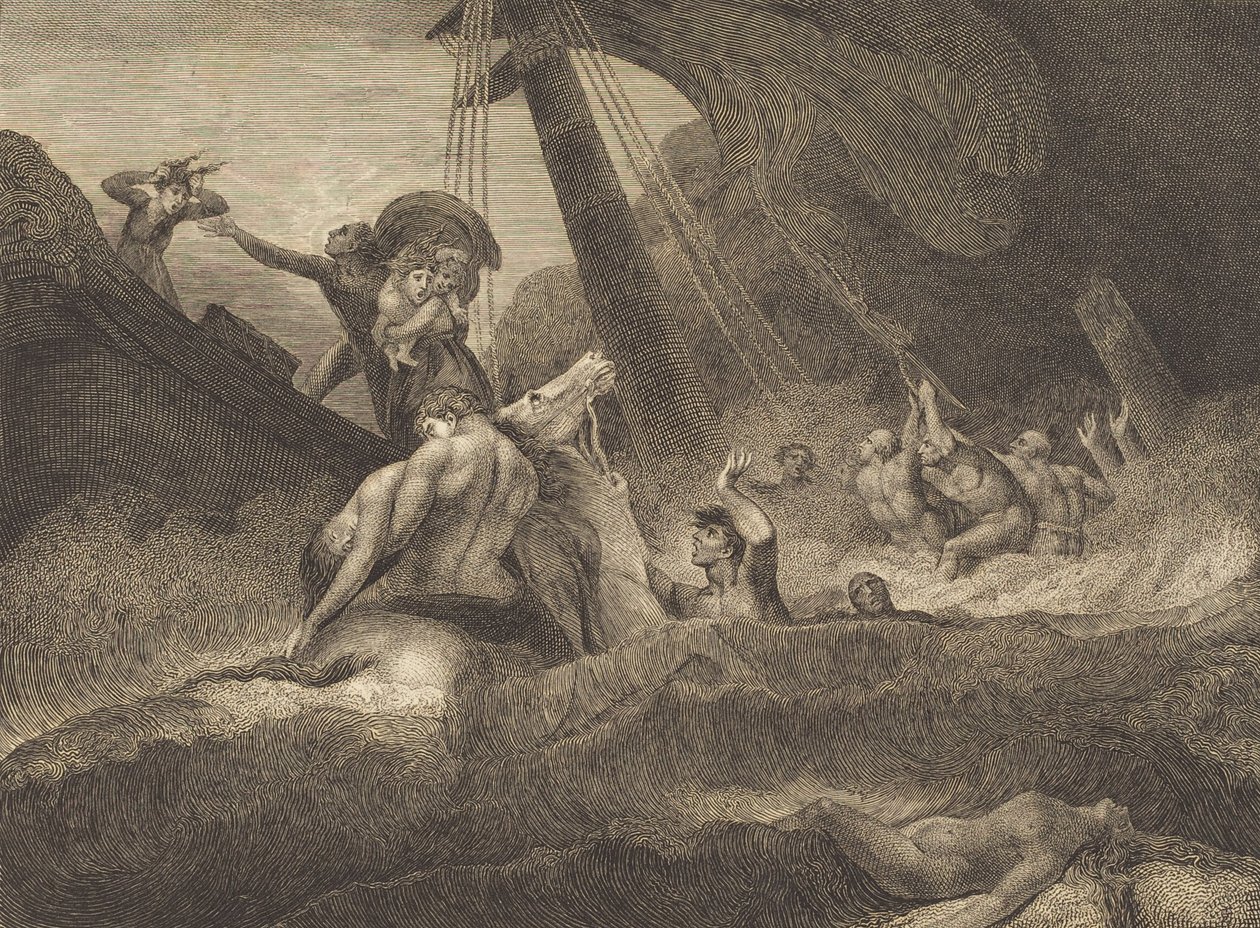 Szkic wraku statku, 1809. autorstwa William Blake