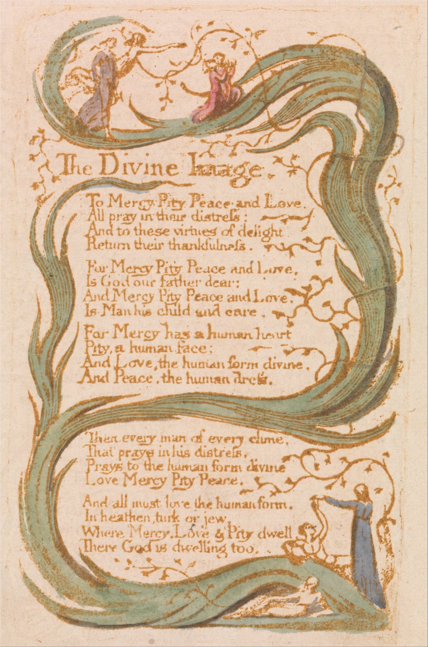 Pieśni niewinności, płyta 12, Obraz Boży (Bentley 18) autorstwa William Blake