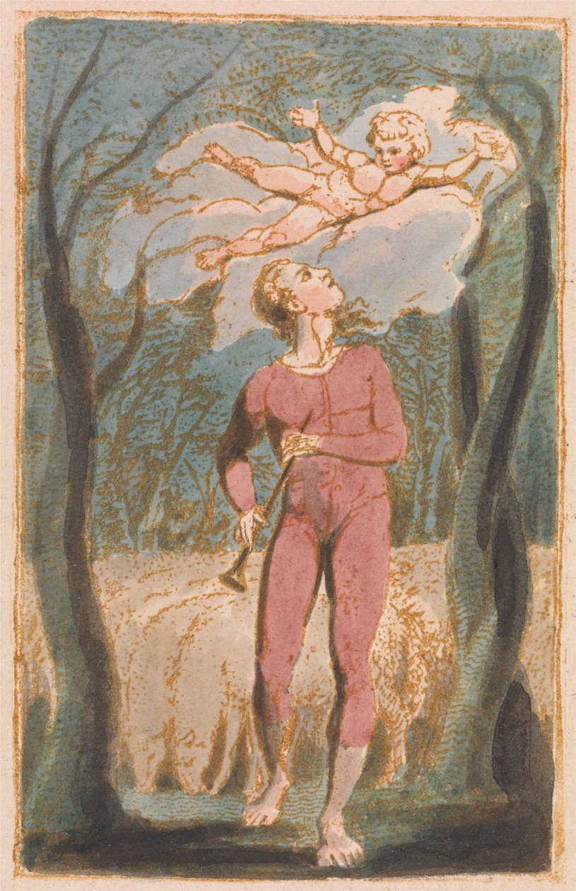 Pieśni niewinności, płyta 1, frontispis (Bentley 2) autorstwa William Blake