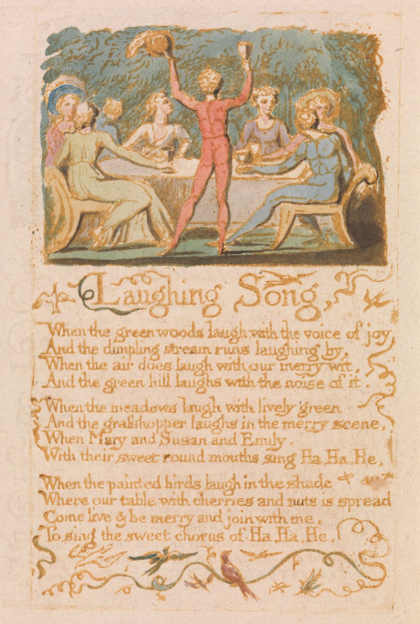 Songs of Innocence, płyta 28, Laughing Song (Bentley 15) autorstwa William Blake