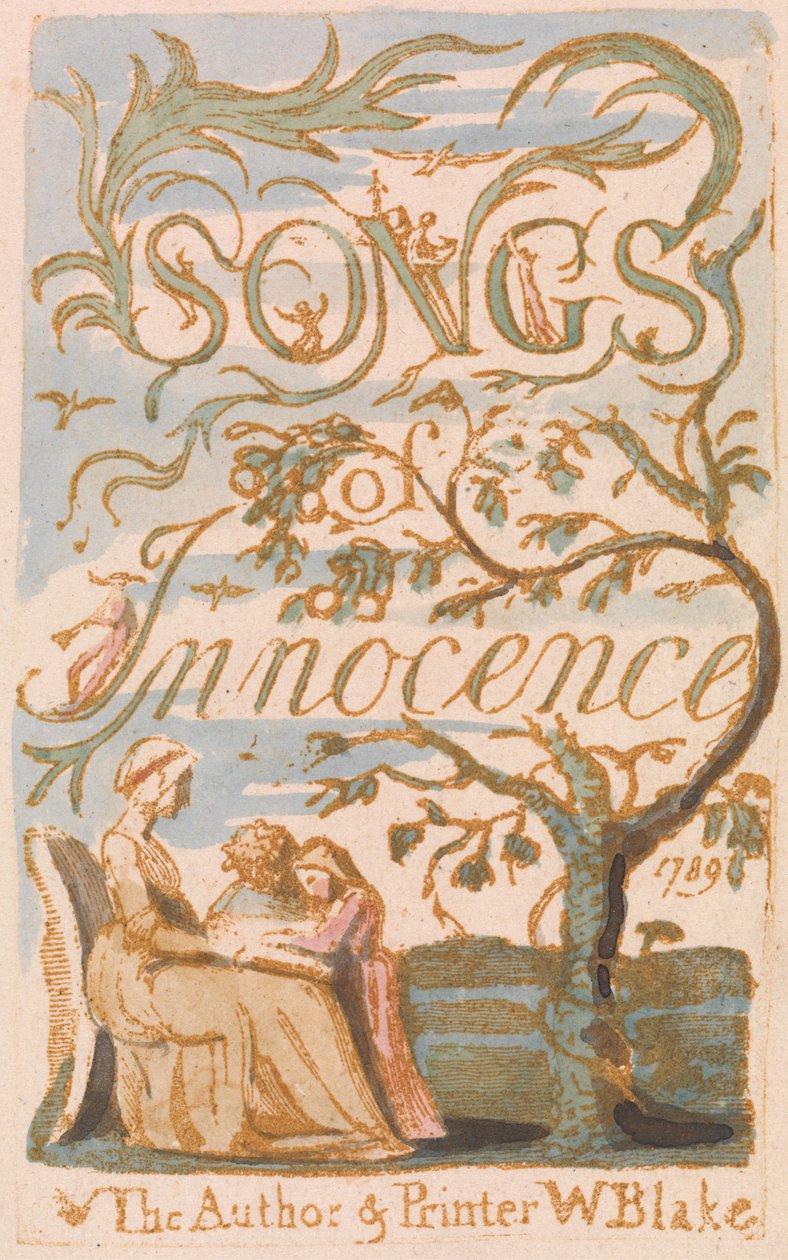 Lieder der Unschuld, Titelseite (Platte 2) autorstwa William Blake