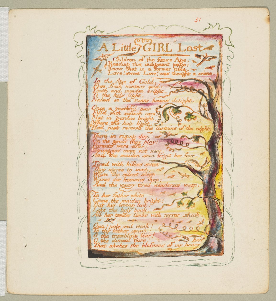 Pieśni niewinności i doświadczenia: zagubiona dziewczynka, ca. 1825. autorstwa William Blake
