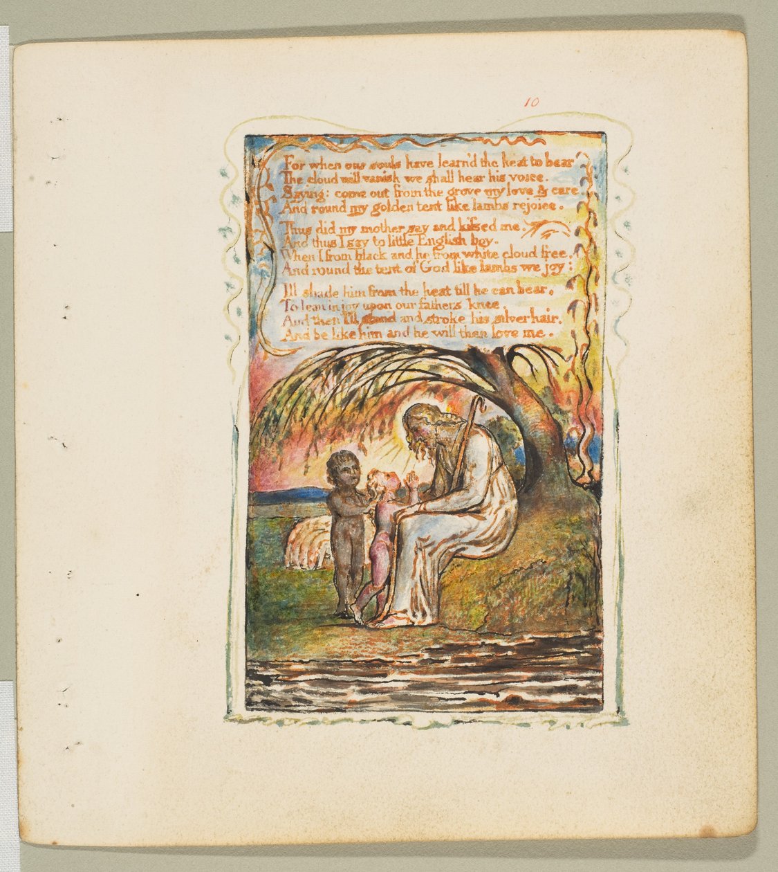 Pieśni o niewinności i doświadczeniu: Little Black Boy drugi talerz, ca. 1825. autorstwa William Blake