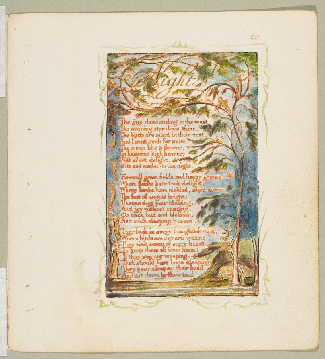 Pieśni niewinności i doświadczenia: Noc, ca. 1825. autorstwa William Blake