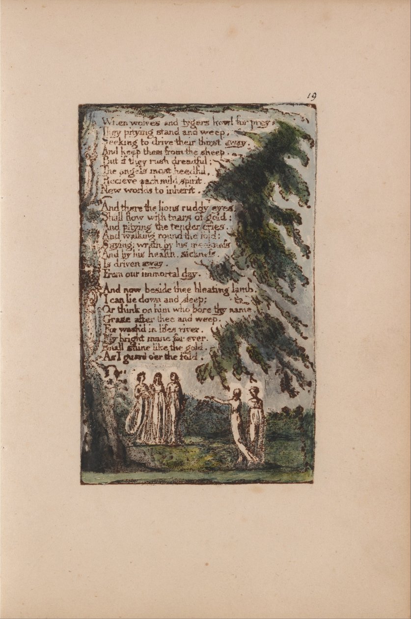 Pieśni o niewinności i doświadczeniu, płyta 19, Noc (Bentley 21) autorstwa William Blake