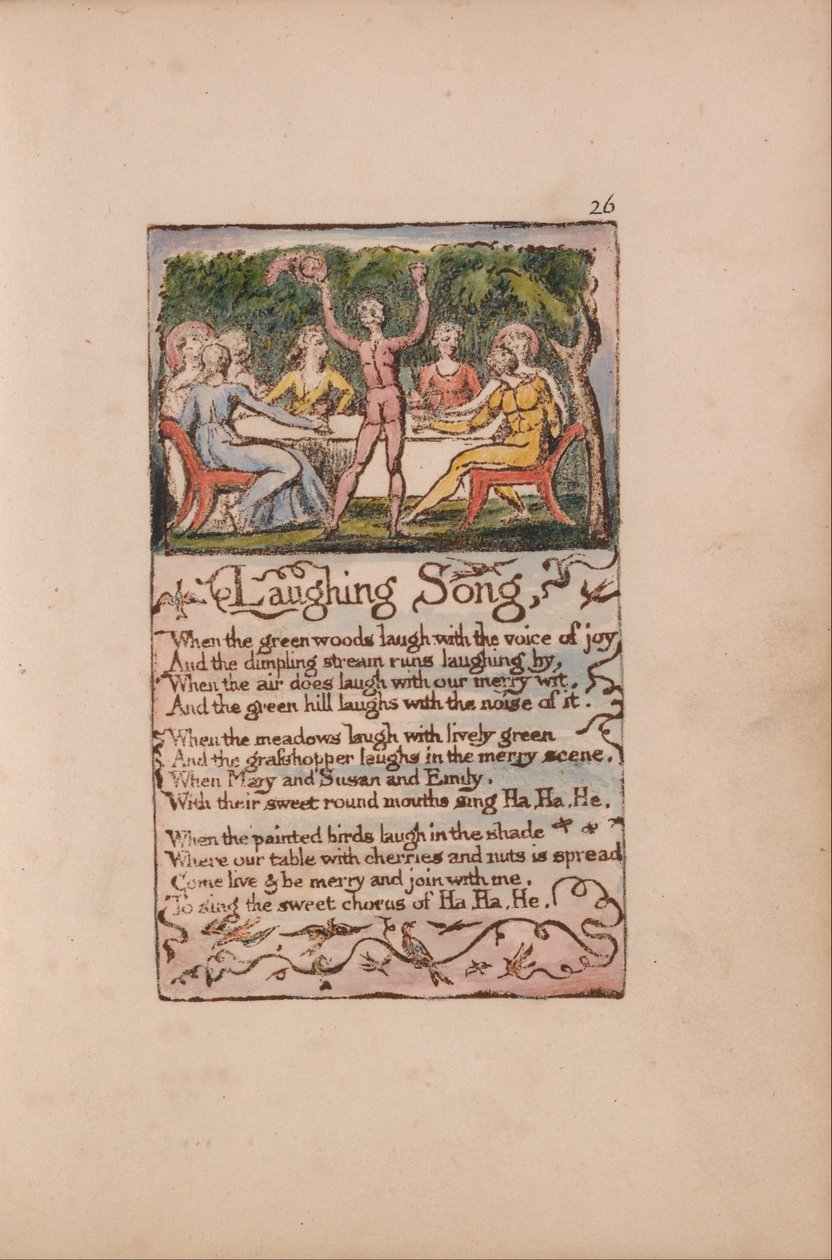 Pieśni o niewinności i doświadczeniu, płyta 26, Laughing Song (Bentley 15) autorstwa William Blake