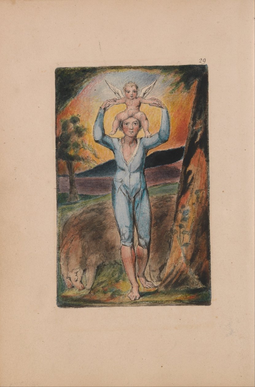 Pieśni niewinności i doświadczenia, plansza 29, frontispis doświadczenia (Bentley 28) autorstwa William Blake