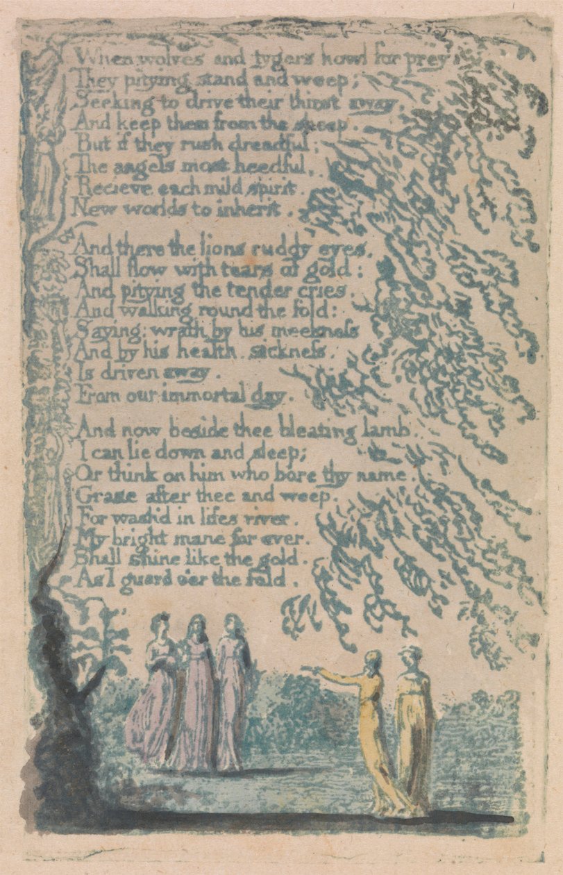 Pieśni niewinności i doświadczenia, płyta 30, „Noc” (Bentley 20) autorstwa William Blake