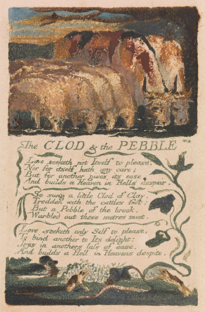 Pieśni niewinności i doświadczenia, płyta 36, „The Clod and the Pebble” (Bentley 32) autorstwa William Blake