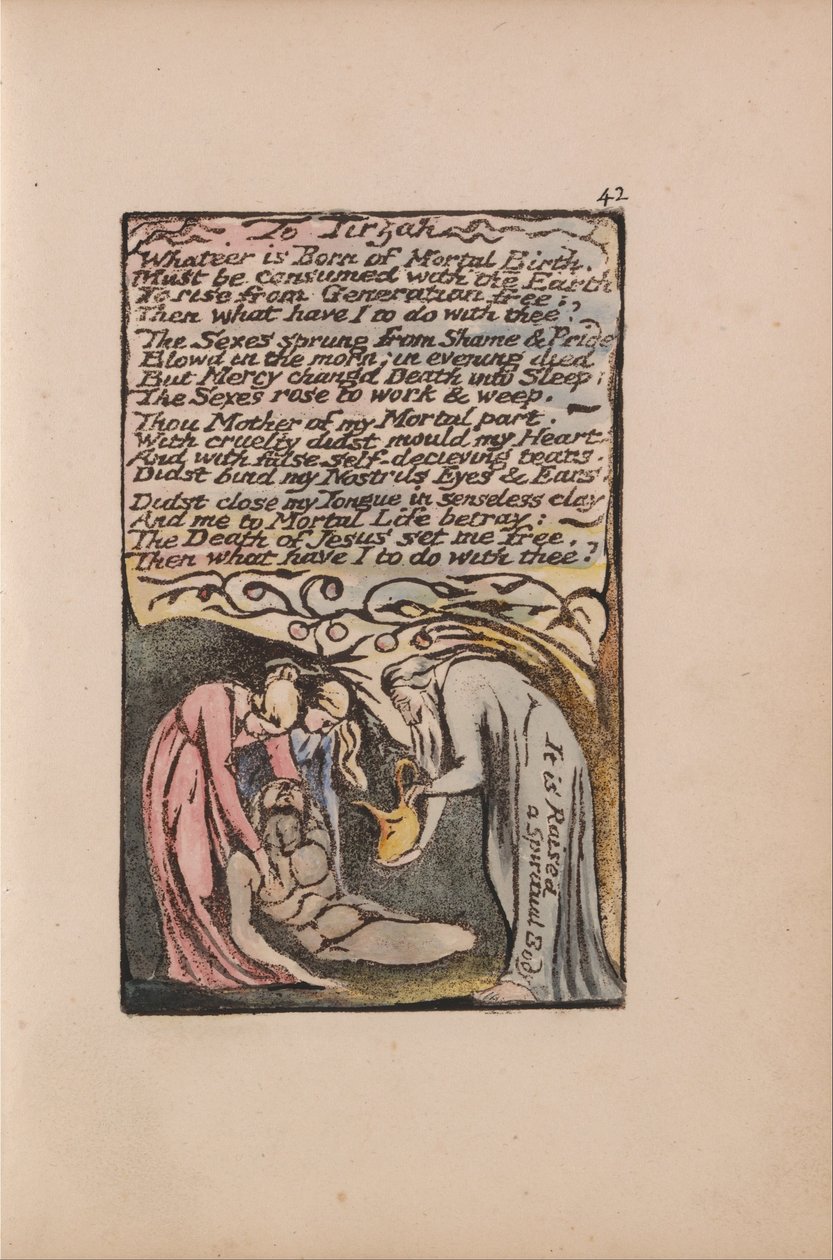 Pieśni o niewinności i doświadczeniu, płyta 42, To Tirzah (Bentley 52) autorstwa William Blake
