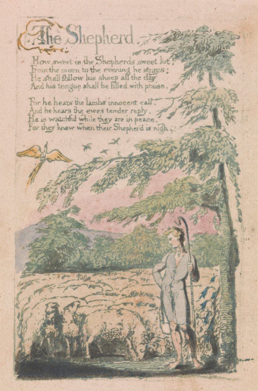 Pieśni niewinności i doświadczenia, płyta 4, „Pasterz” (Bentley 5) autorstwa William Blake