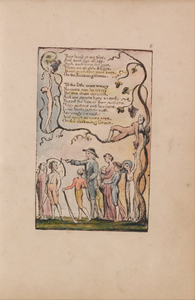 Pieśni o niewinności i doświadczeniu, płyta 6, The Ecchoing Green (Bentley 7) autorstwa William Blake