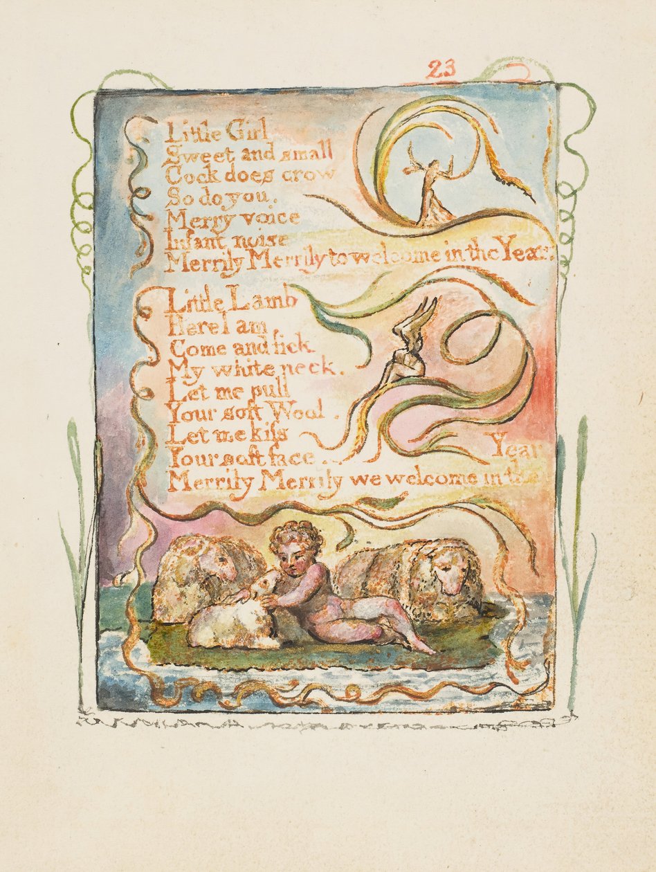 Pieśni o niewinności i doświadczeniu: Wiosenna płyta druga: Mała dziewczynka, ca. 1825. autorstwa William Blake