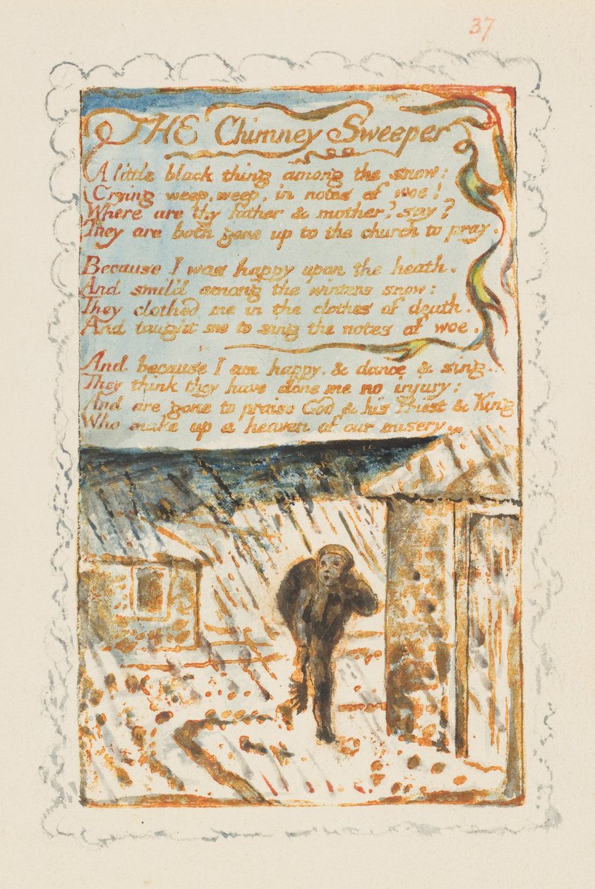 Pieśni niewinności i doświadczenia: Kominiarz, ca. 1825. autorstwa William Blake