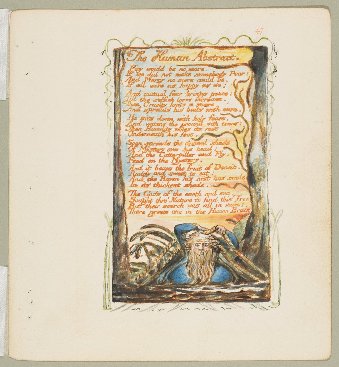 Pieśni niewinności i doświadczenia: abstrakcja ludzka, ca. 1825. autorstwa William Blake