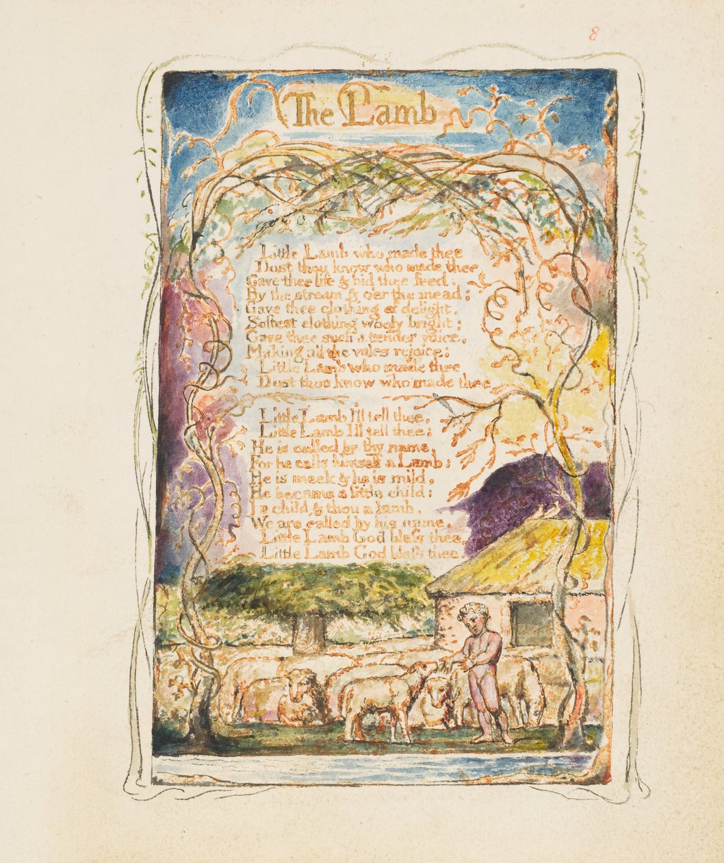 Pieśni niewinności i doświadczenia: Baranek, ca. 1825. autorstwa William Blake