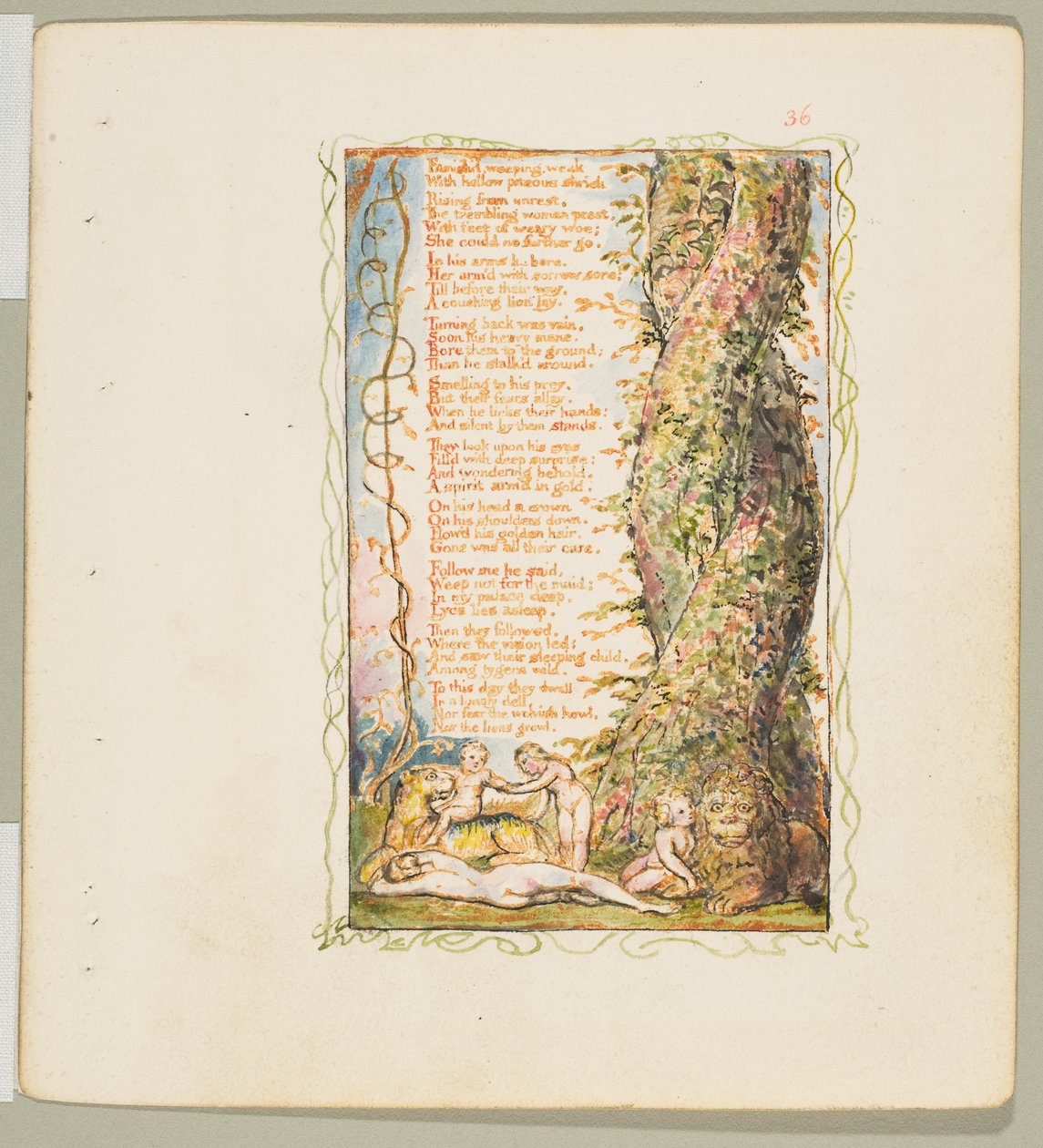 Pieśni Niewinności i Doświadczenia: Dziewczynka Znaleziono drugi talerz, ok. 1900 r. 1825. autorstwa William Blake