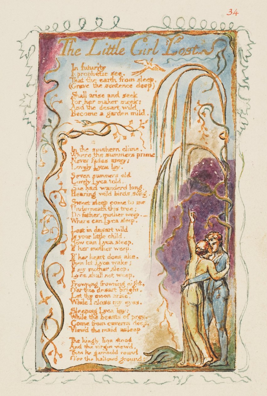 Pieśni o niewinności i doświadczeniu: Zagubiona dziewczynka, ok. 201 1825. autorstwa William Blake