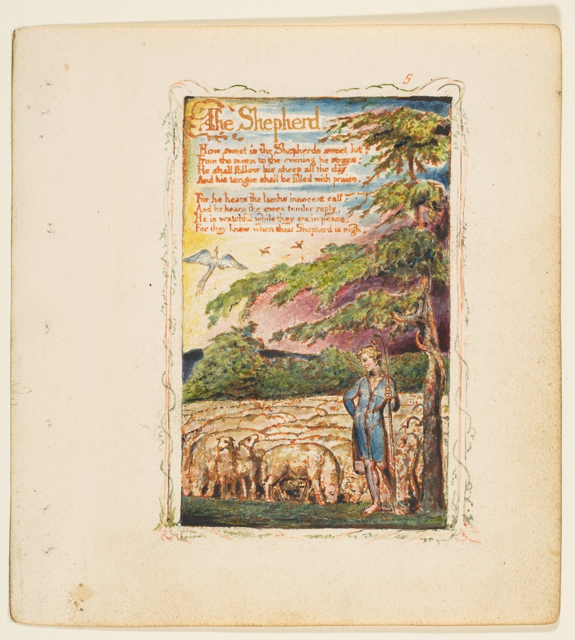 Pieśni niewinności i doświadczenia: Pasterz, ca. 1825. autorstwa William Blake