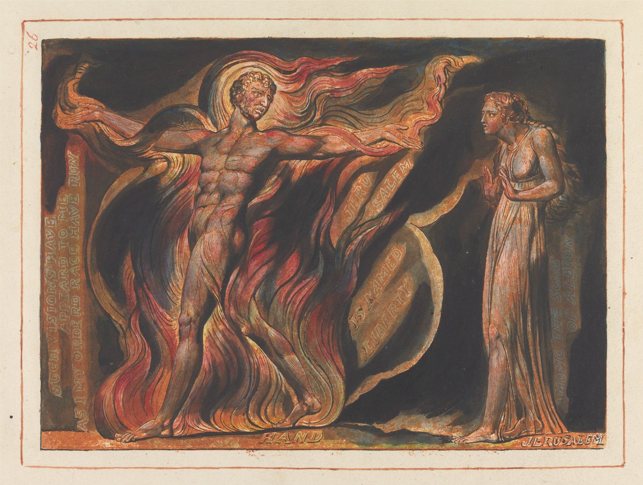 „Takie wizje ukazały mi się...”; Frontyspis do rozdziału 2 (Tablica 26) autorstwa William Blake