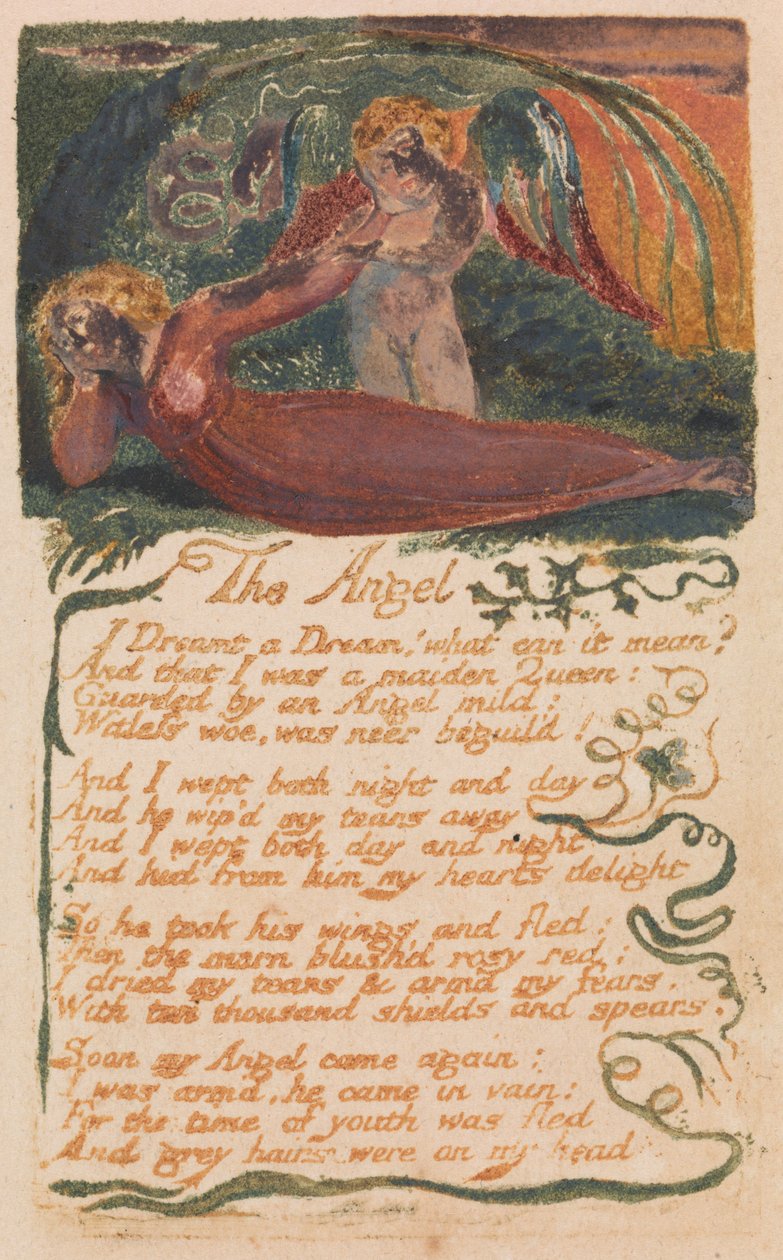 Pieśni niewinności i doświadczenia, płyta 40, „Anioł” (Bentley 41) autorstwa William Blake