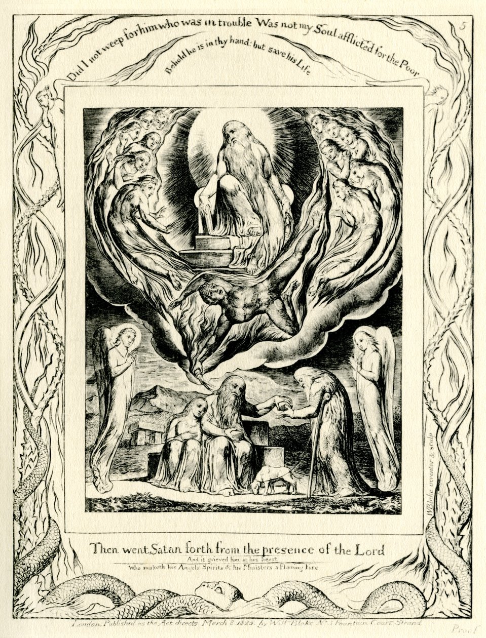 Księga Hioba2:7 zilustrowana przez Williama Blake’a autorstwa William Blake