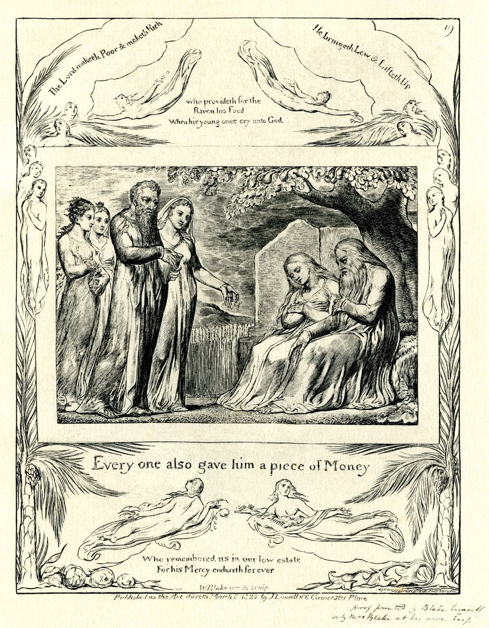 Księga Hioba42:11 zilustrowana przez Williama Blake’a autorstwa William Blake