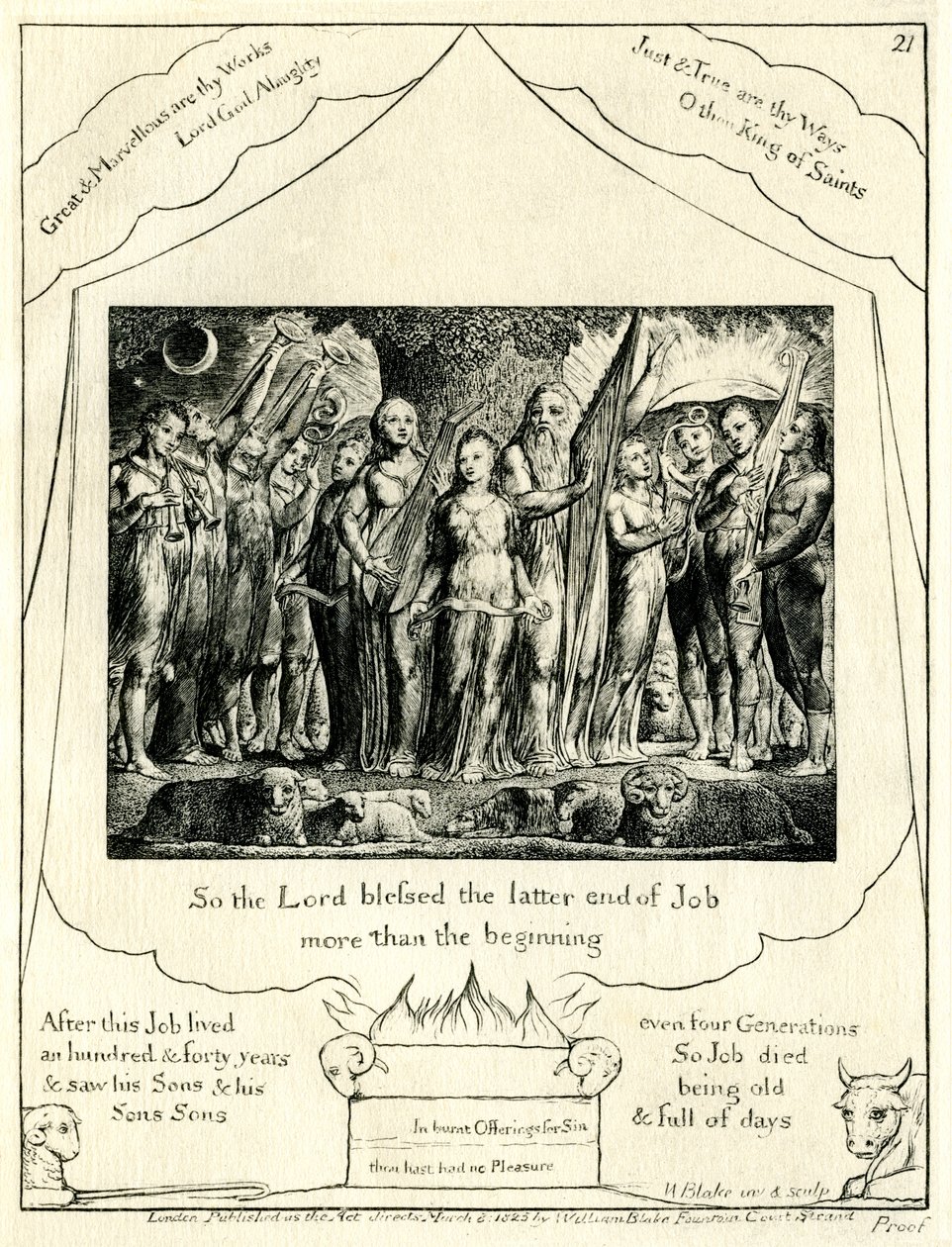 Księga Hioba 42:12 zilustrowana przez Williama Blake’a autorstwa William Blake