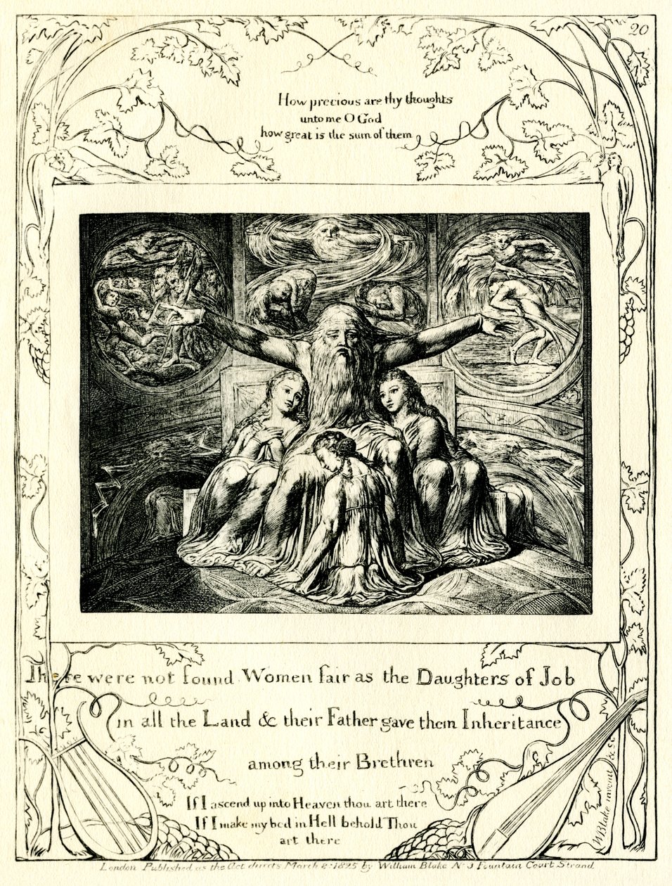 Księga Hioba 42:15 zilustrowana przez Williama Blake’a autorstwa William Blake