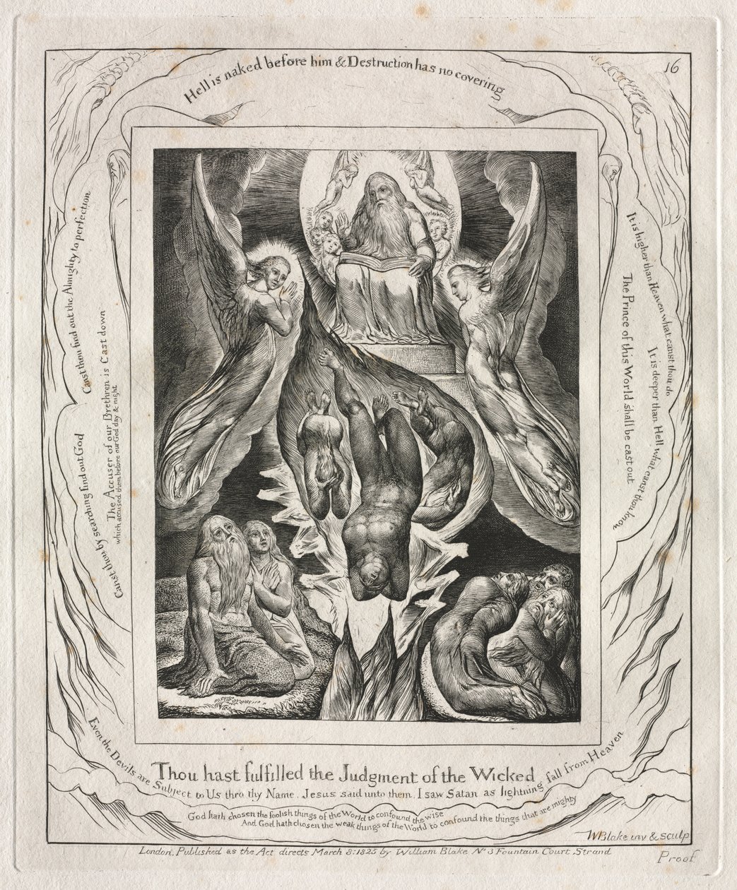 Księga Hioba: Pl. 16 Wypełniłeś wyrok bezbożnych autorstwa William Blake