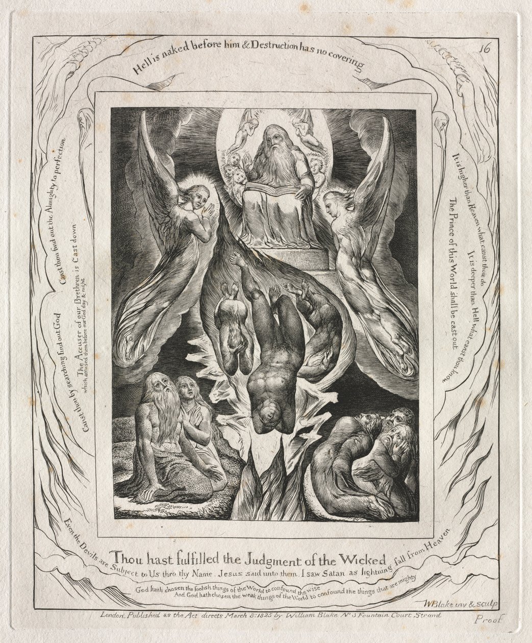 Księga Hioba: Pl. 16 Wypełniłeś wyrok bezbożnych, 1825. autorstwa William Blake