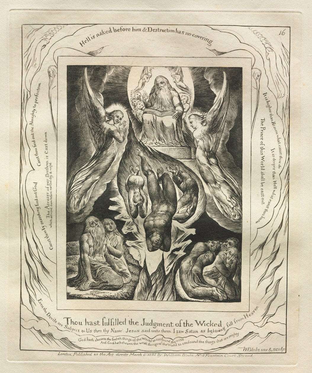 Księga Hioba: Pl. 16 Wypełniłeś wyrok bezbożnych, 1825. autorstwa William Blake